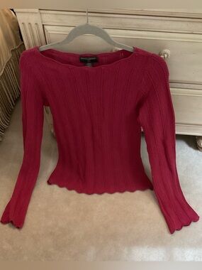 Banana Republic Ribbed Boatneck Sweater in Raspberry